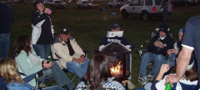 Around the fireplace